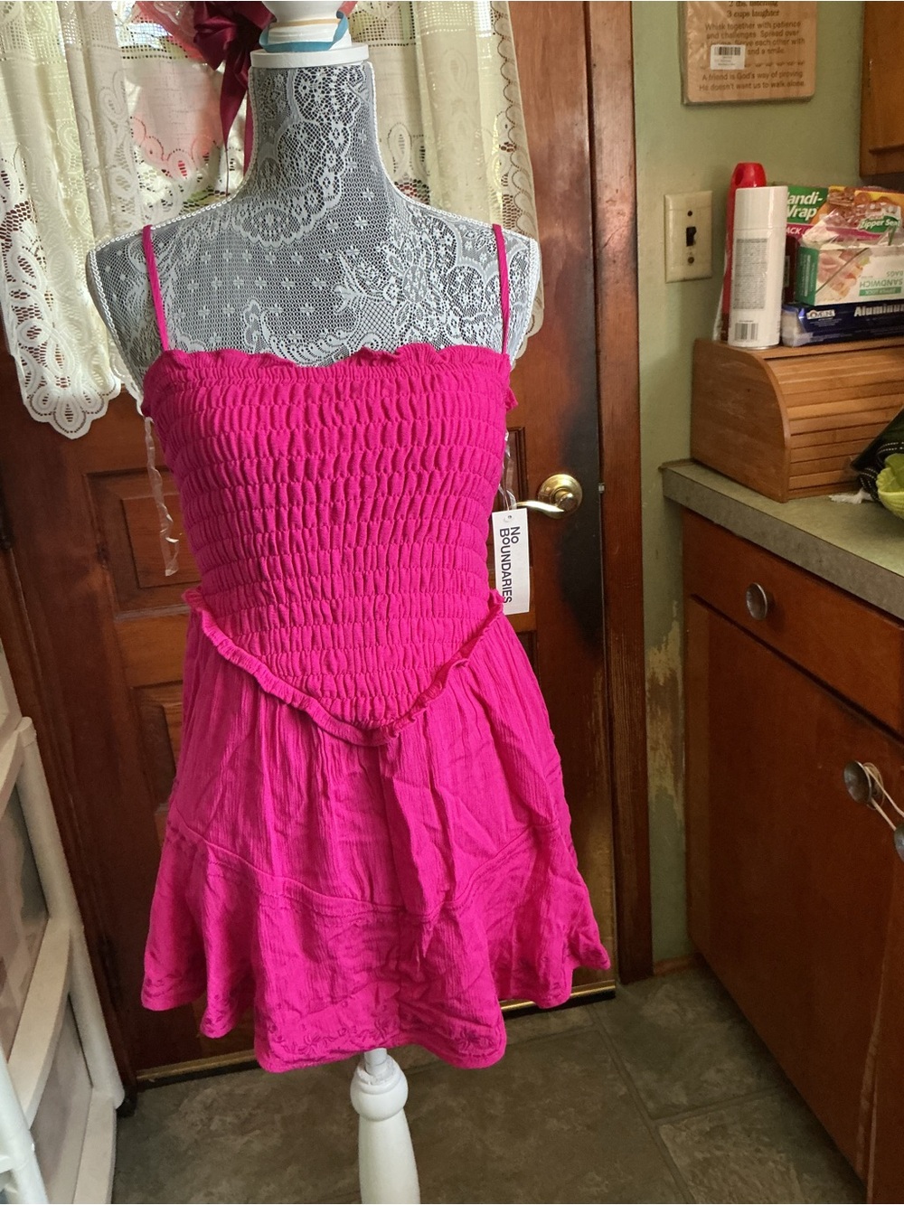 No Boundaries Hot Pink Smocked Mini Dress